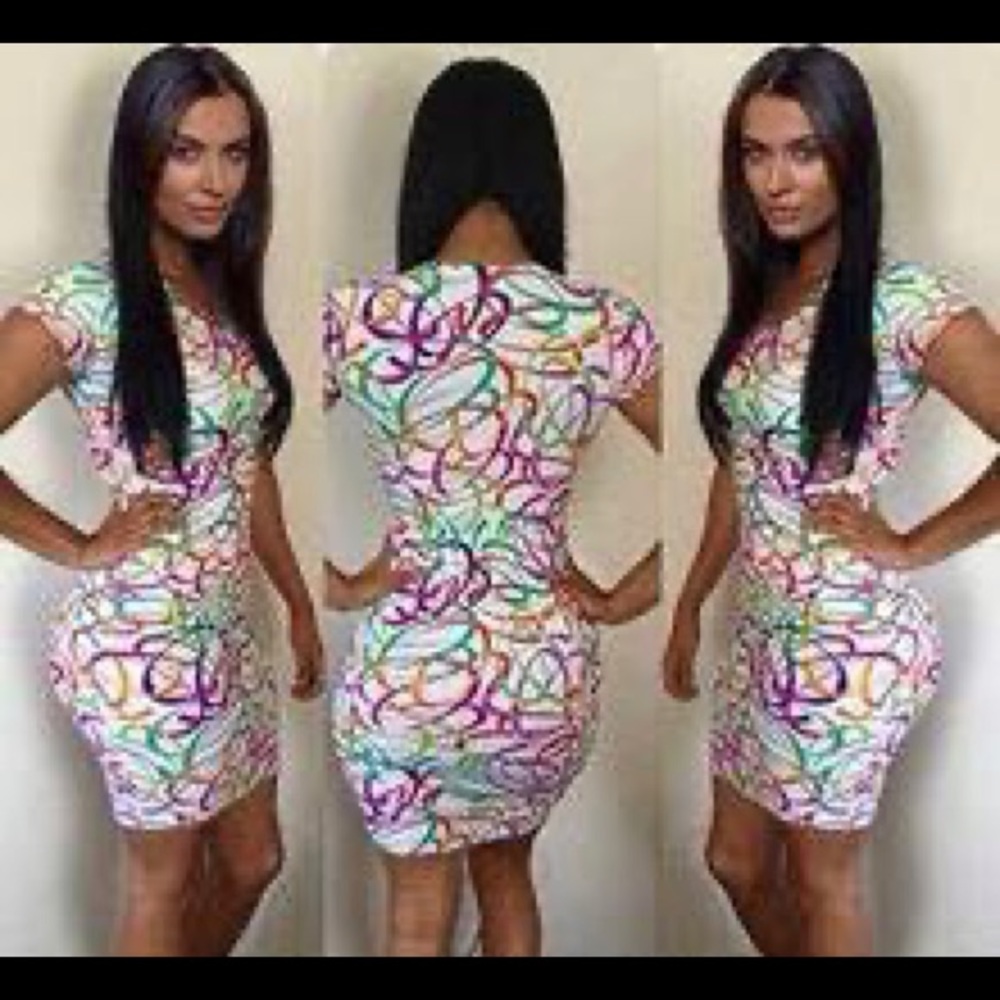 Bodycon multi colored dress
